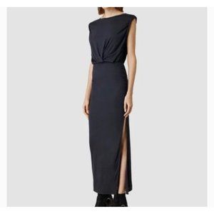 New All Saints Nile VI Maxi Navy Dress Size 2